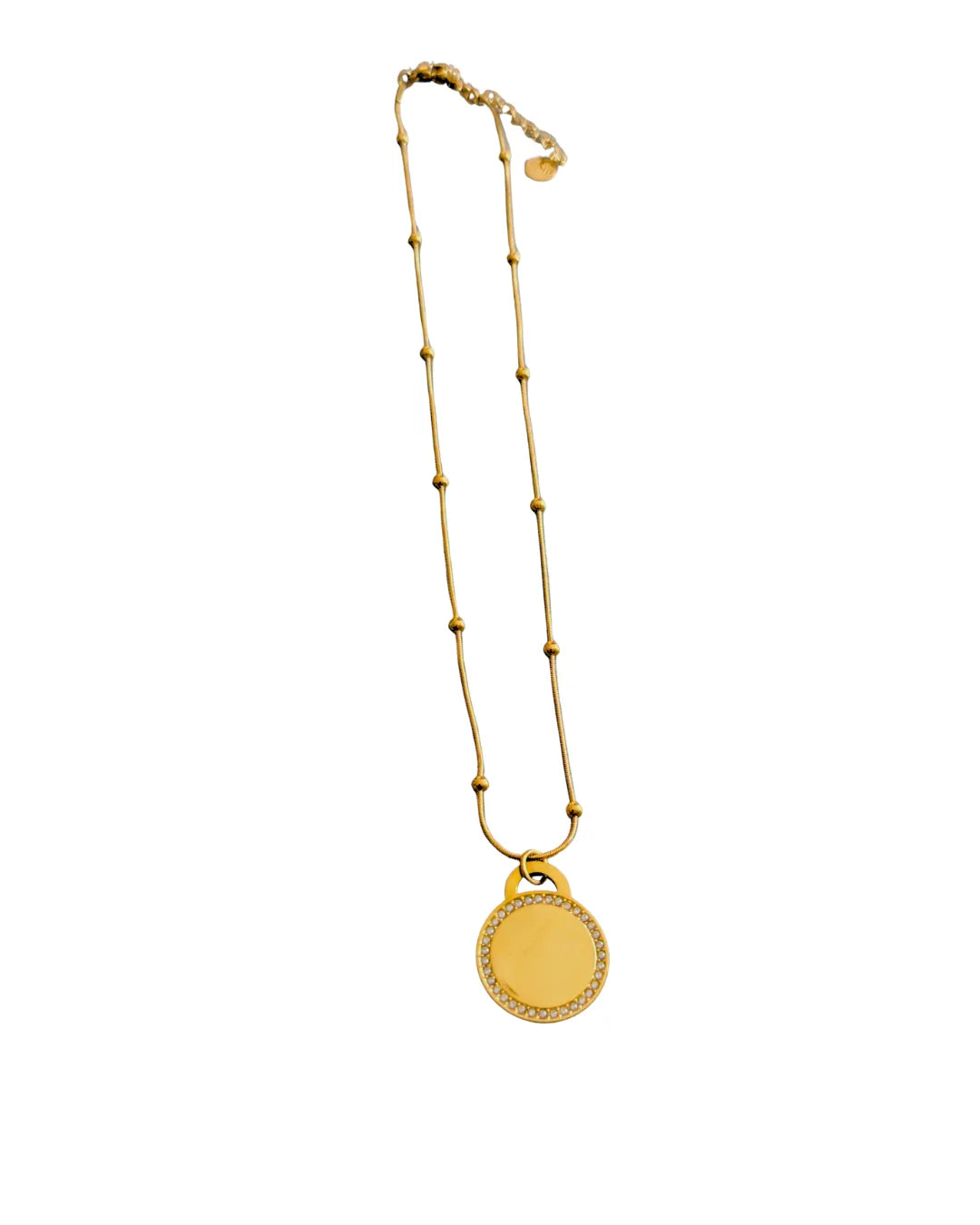 Collier médaillon à graver en acier inoxydable doré ou argenté – bijou personnalisé avec strass, élégant et durable.