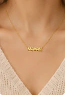 Collier MAMAN doré en acier inoxydable pour femme