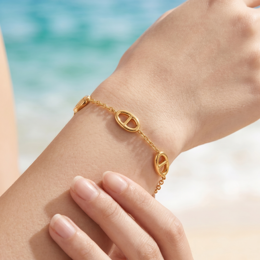 Bracelet Maillon Élégance porté