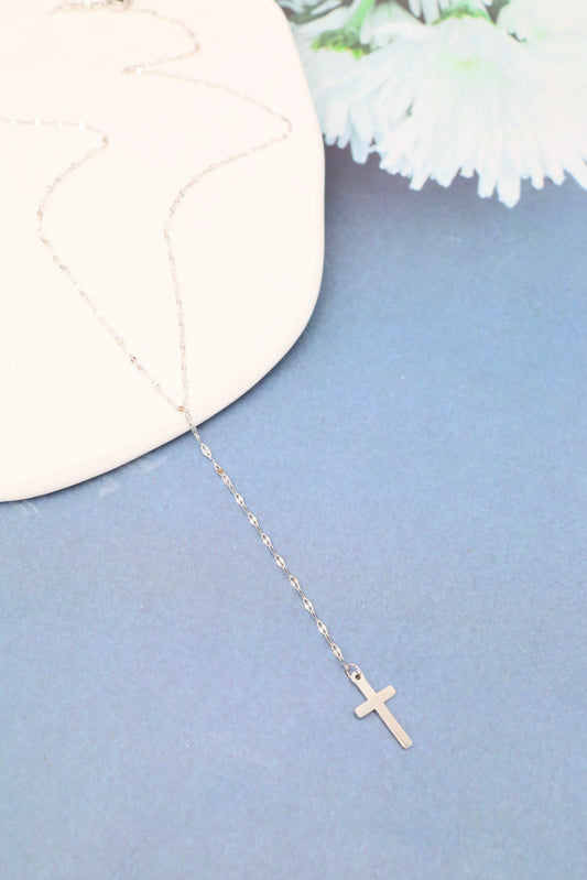 Collier croix argenté