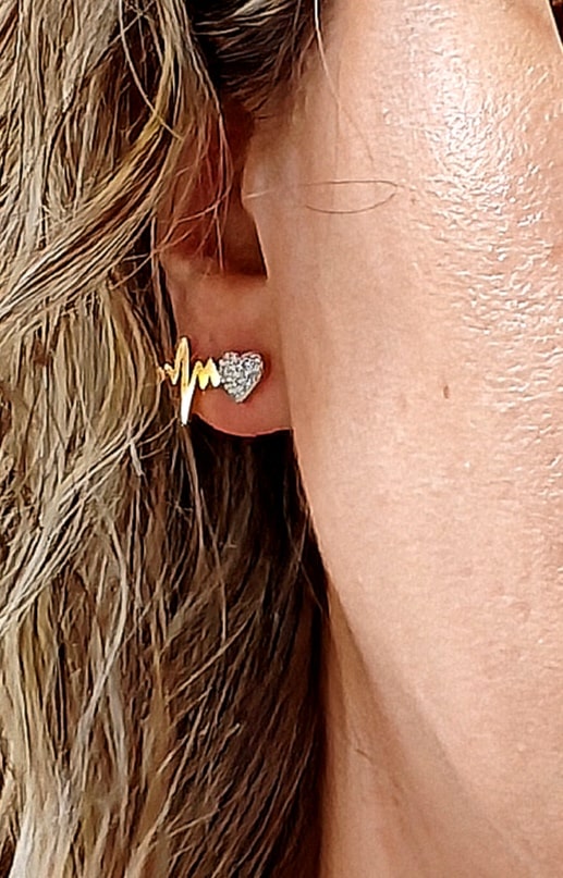 Boucle d'oreille acier inoxydable battement de cœur - acier inoxydable  Ces boucles d'oreilles en acier inoxydable sont ornées d'un battement de cœur en strass , ajoutant une touche d'élégance à toute tenue. Offrez-les en cadeau à votre bien-aimé(e) pour un symbole d'amour éternel. L' acier inoxydable assure durabilité et résistance à l'usure, garantissant une belle apparence pour les années à venir.
