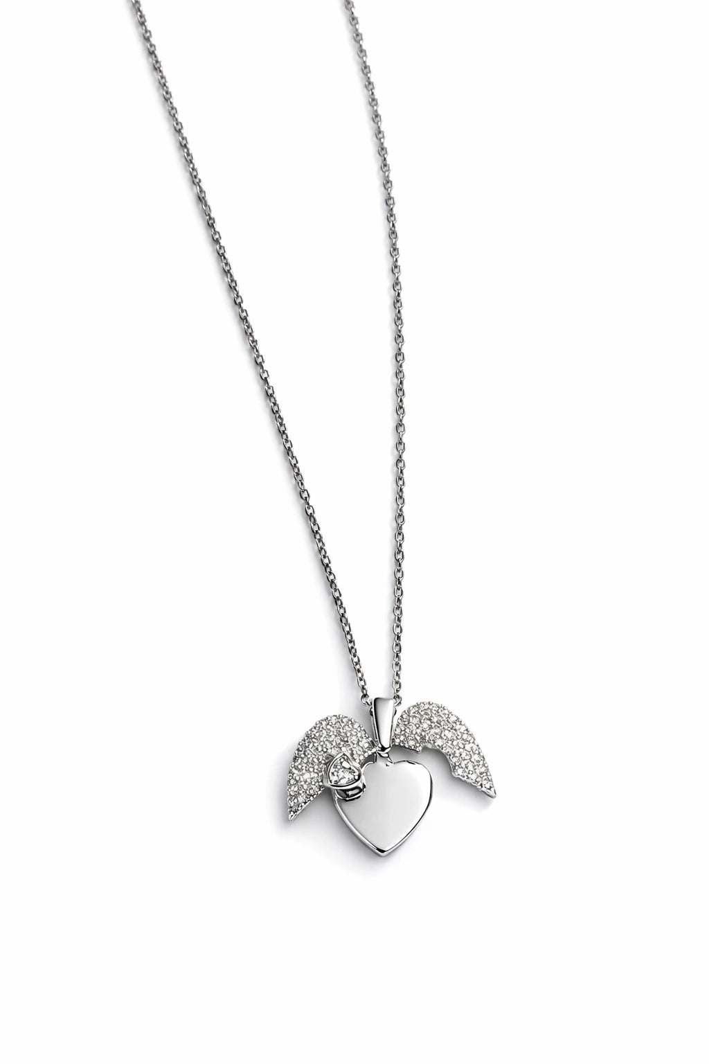 Collier cœur serrure en acier inoxydable argenté, bijou symbolique serti de strass, idéal comme cadeau d’amour élégant.
