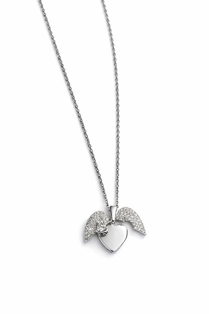 Collier cœur serrure en acier inoxydable argenté, bijou symbolique serti de strass, idéal comme cadeau d’amour élégant.